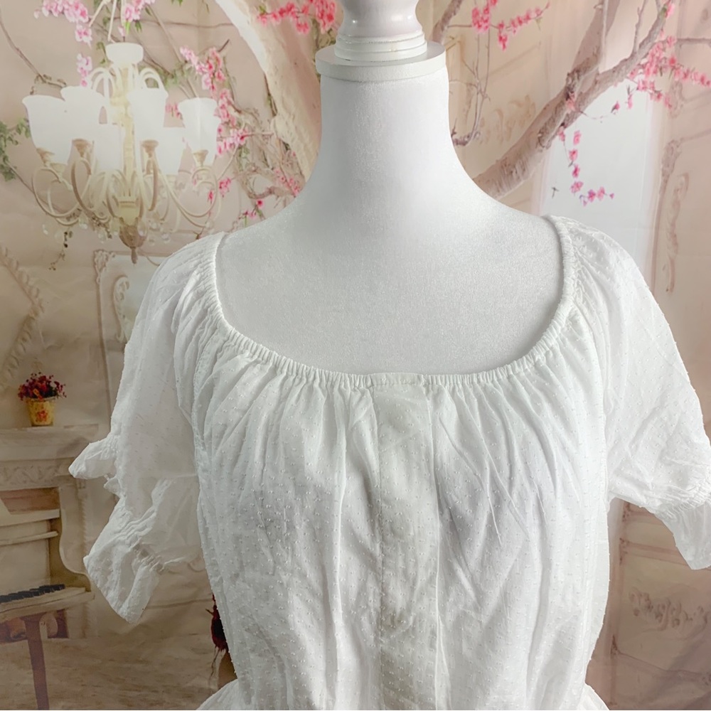NEW J Crew Gathered Scoopneck top in Swiss-dot - Picture 5 of 12